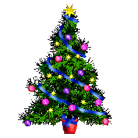Animated purple Christmas tree