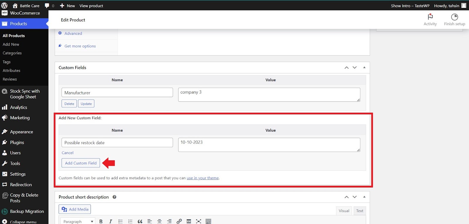 How to Sync WooCommerce Custom Fields with Stock Sync with Google Sheet for WooCommerce