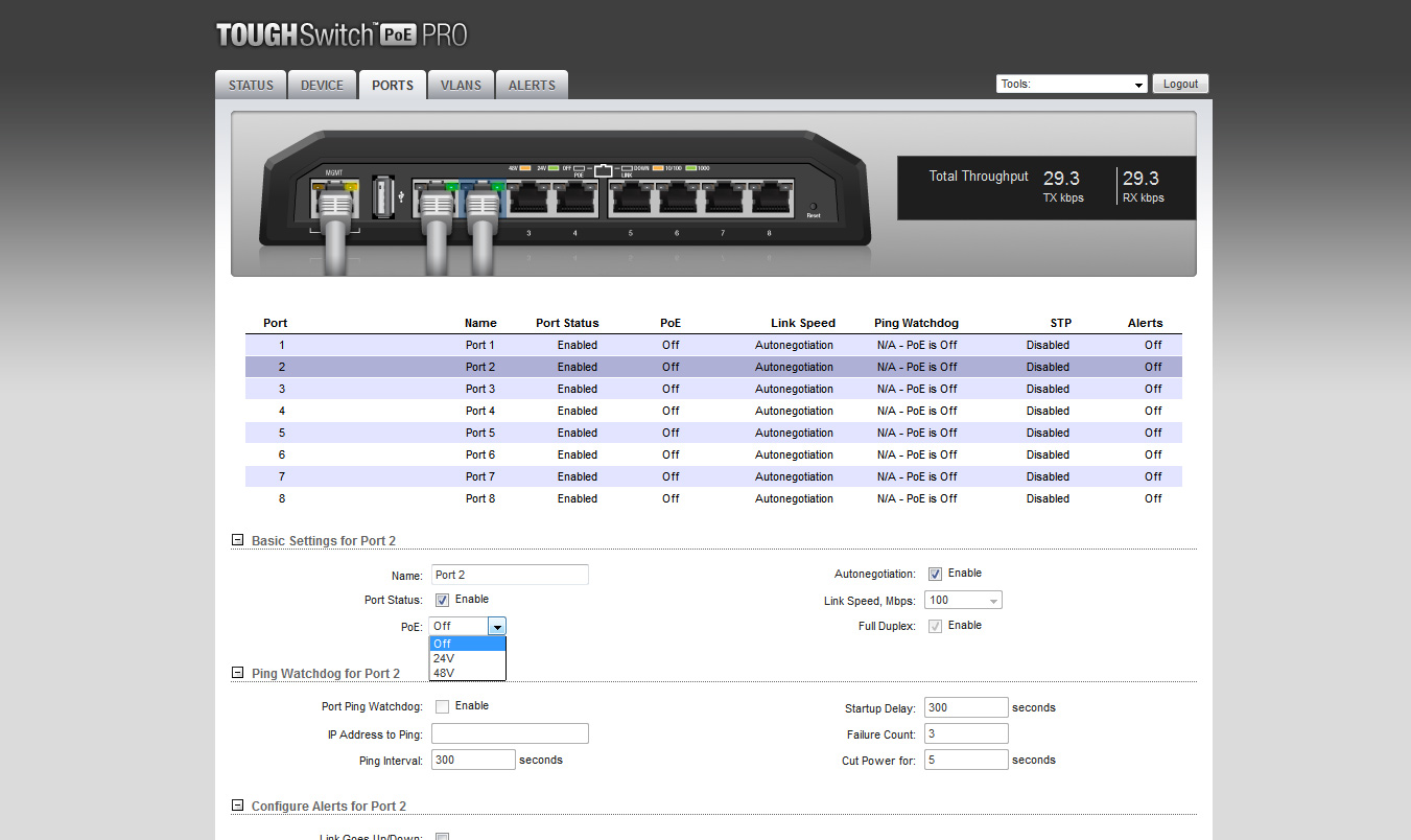 Ubiquiti  TOUCHSwitch  PoE  коммутатор