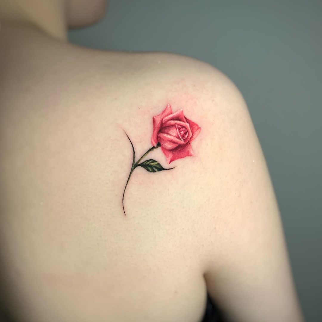 Dainty Little Rose Tattoo
