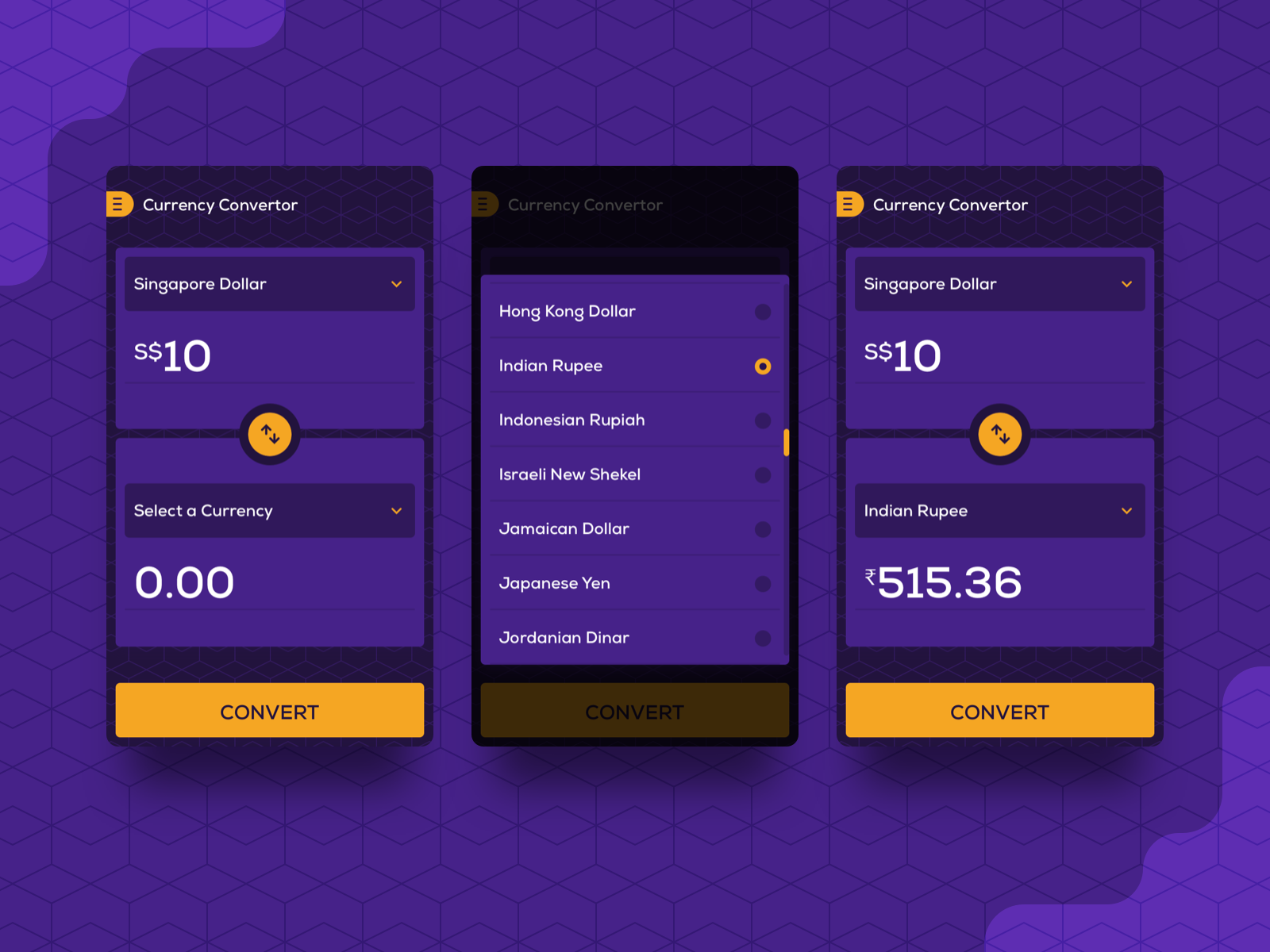 Currency Converter by Dhruv Parnami on Dribbble