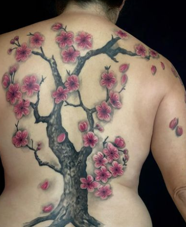 Beautiful Tree Tattoo Design On Back