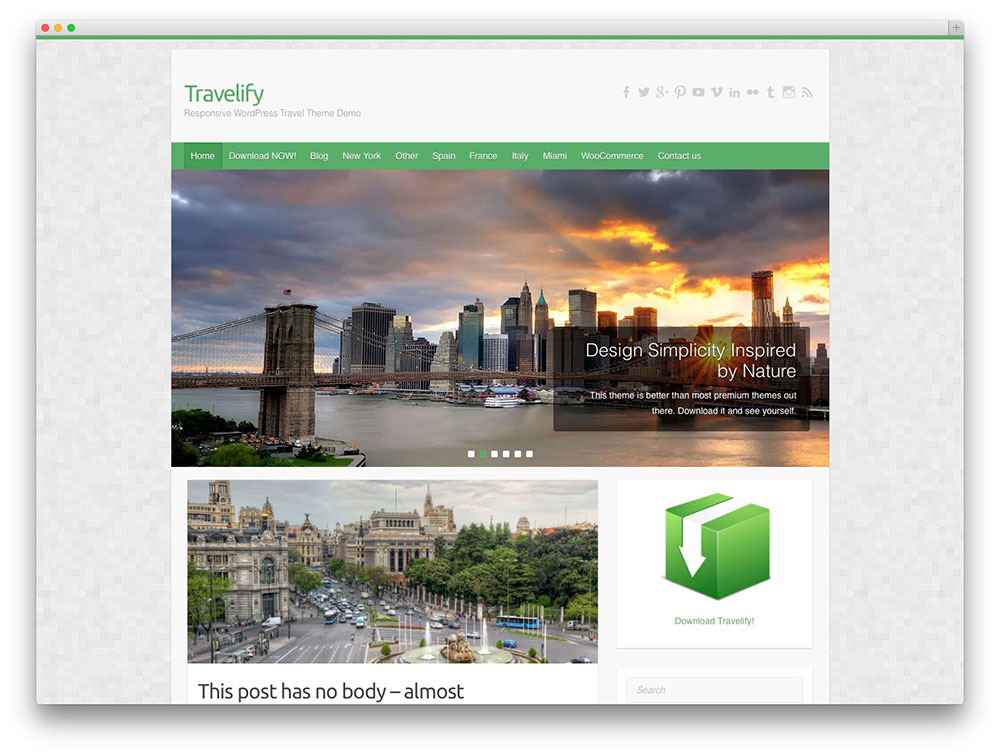 travelify - tema perjalanan wordpress