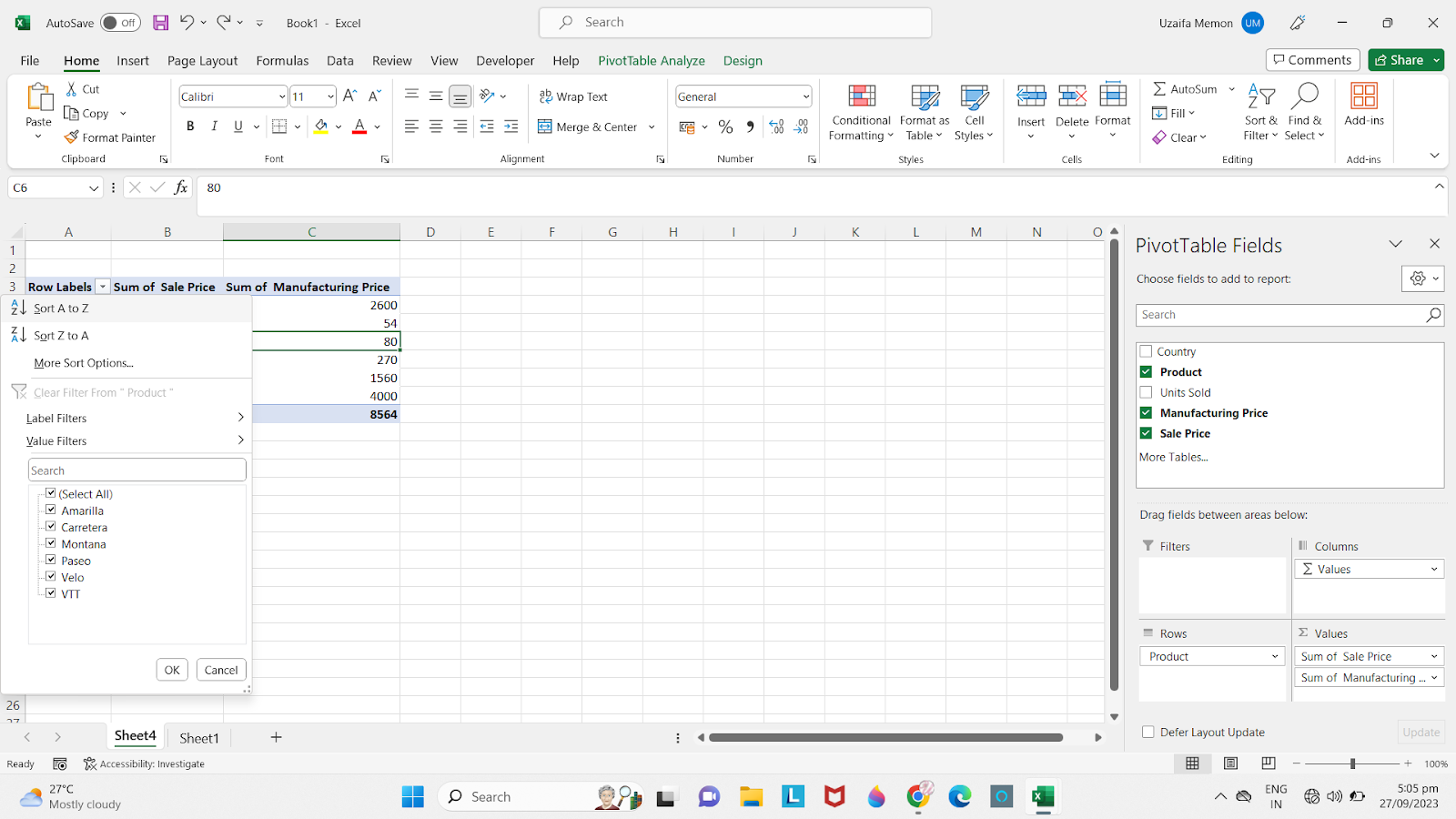How to Sort Pivot Table Values From Largest to Smallest