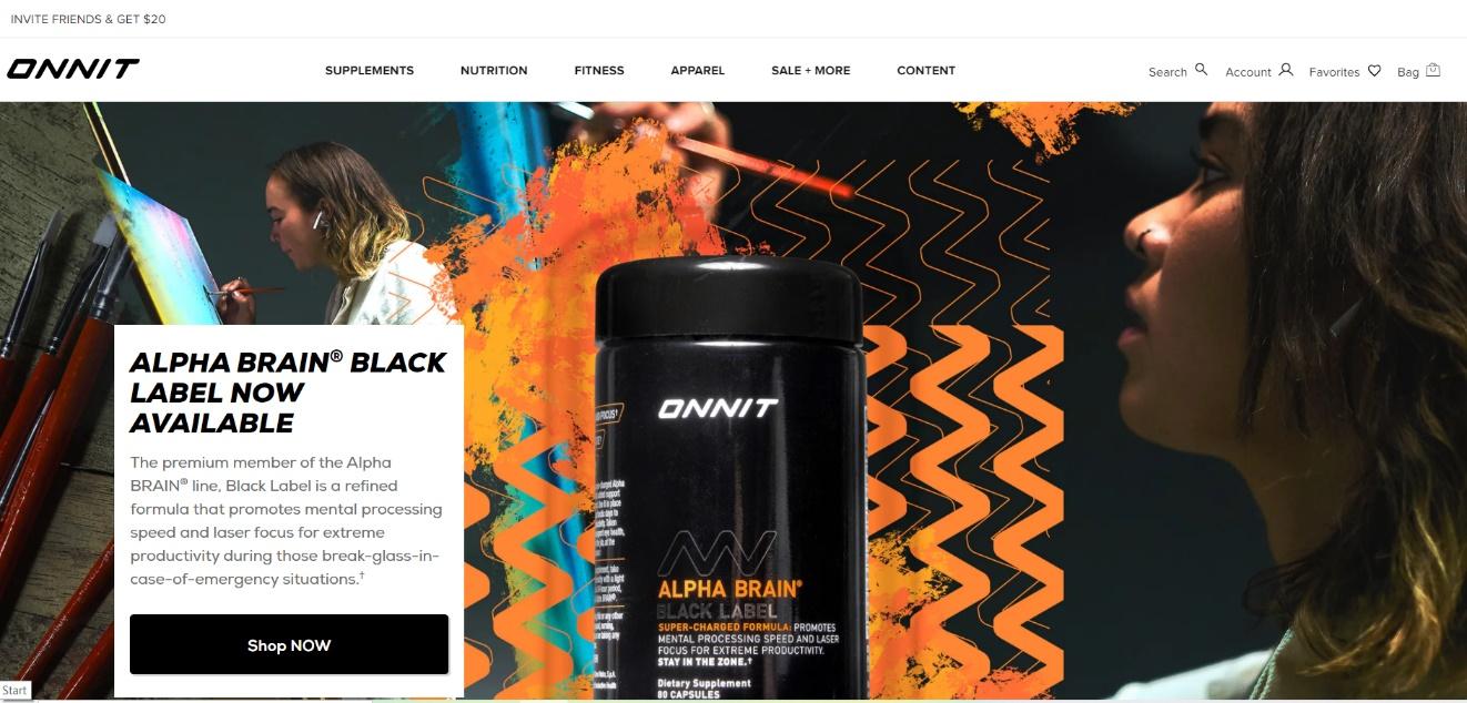 Onnit homepage