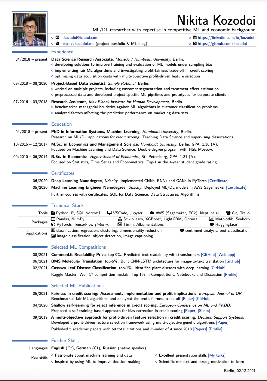 How To Build A Strong Machine Learning Resume Samples 