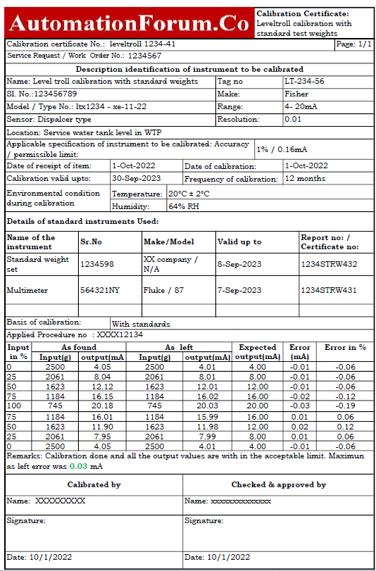 calibrate displacer type level transmitter 10