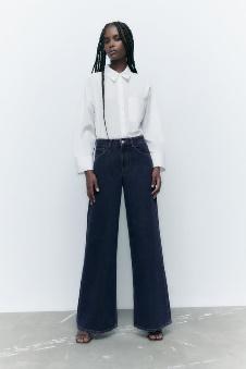 Z1975 MID-RISE WIDE-LEG PALAZZO JEANS - Blue | ZARA India