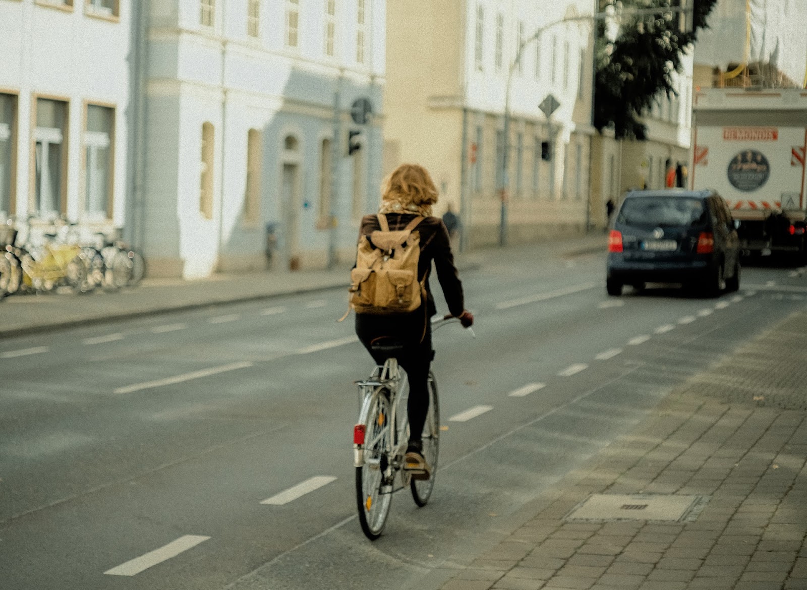 Digital nomad riding a bike