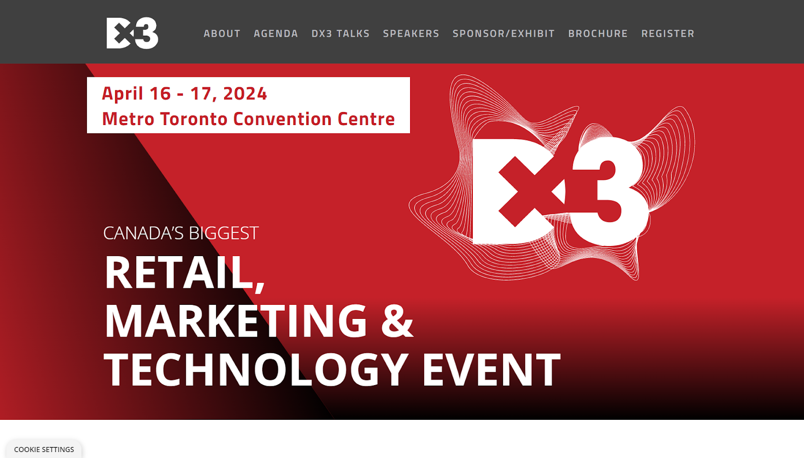 DX3 Canada event promotional website banner