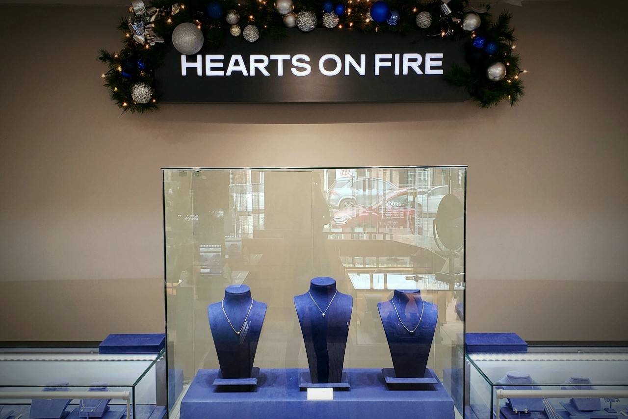 Hearts On Fire display at the Milford location of Rottermond Jewelers
