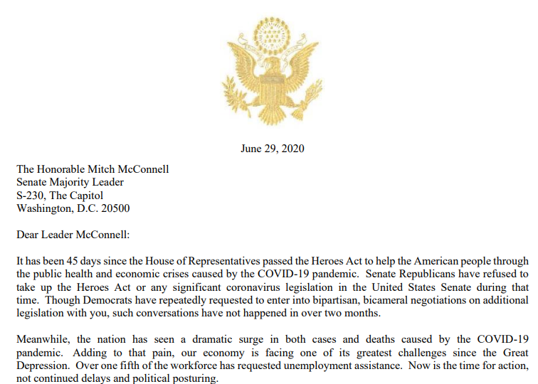 Copy of Sen. Schumer's letter to Sen. McConnell