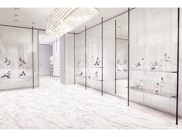 Carrara marble tiles for luxe brand stores