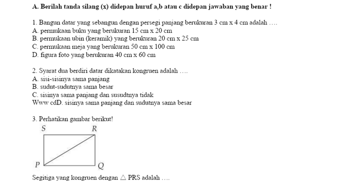 25 Contoh Soal Uts Pts Matematika Kelas 9 Smp Mts Semester