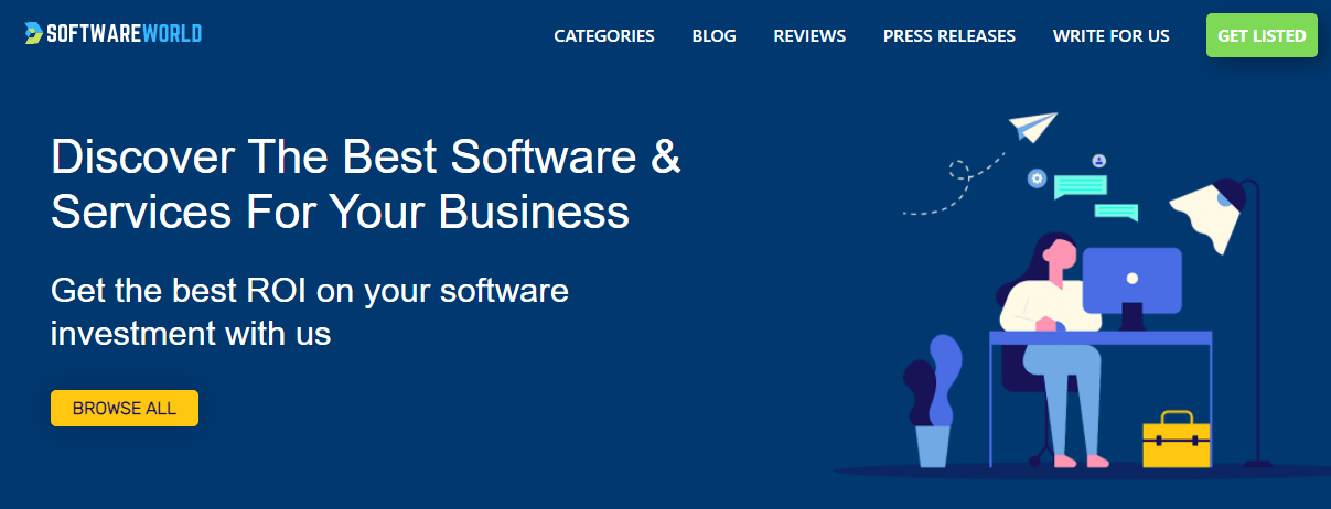 A screenshot of the SaaS Directory SoftwareWorld