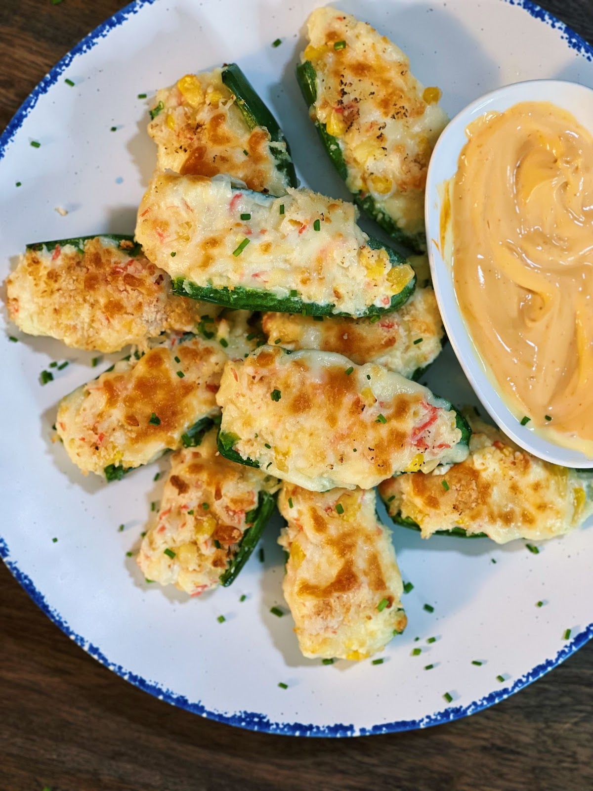 Cheesy Crab Stuffed Jalapeno Poppers
