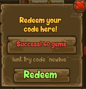 redeem code success!