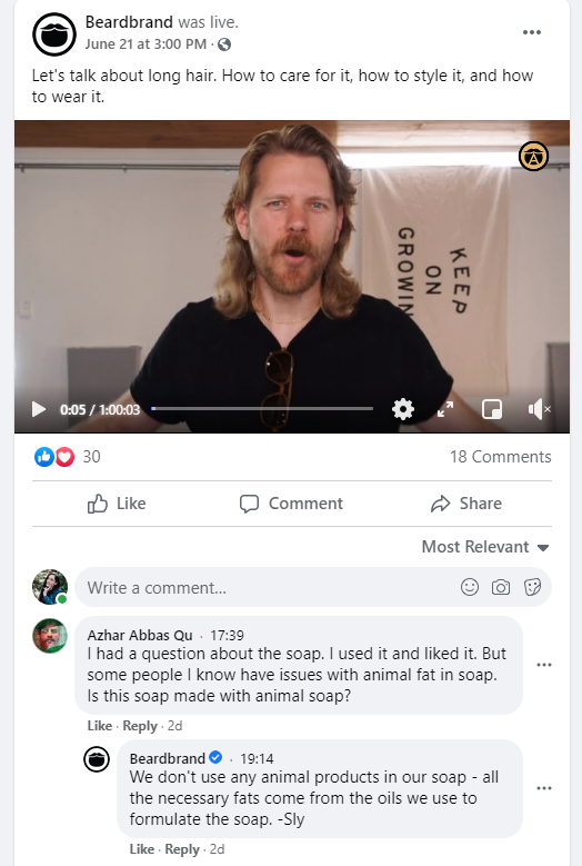 Bearbrand's Facebook live session
