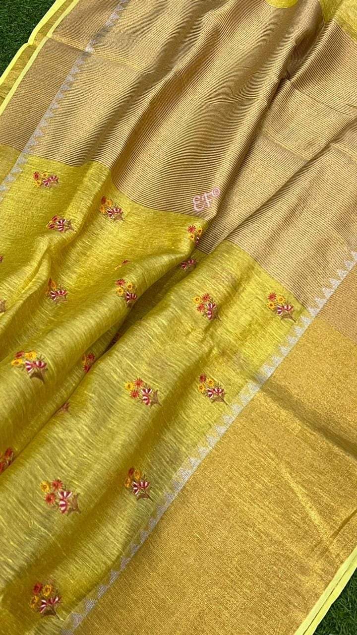 Pure Linen Tissue Saree