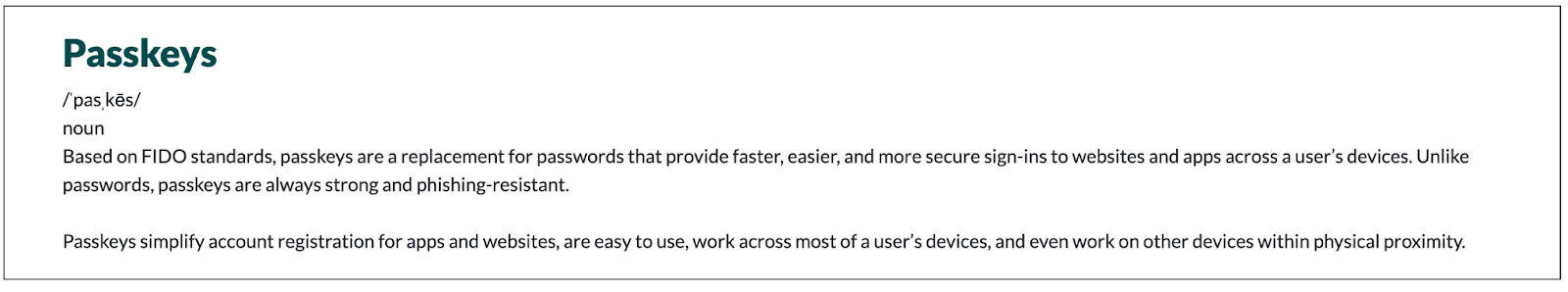 Passkeys definition