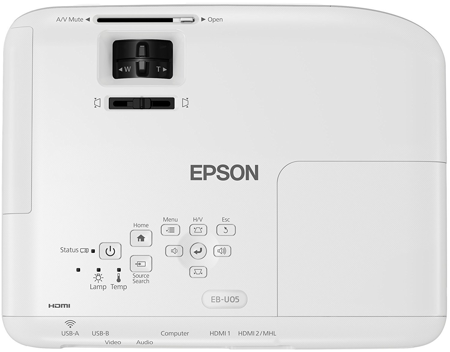 Панель управления на проекторе Epson EB-U05