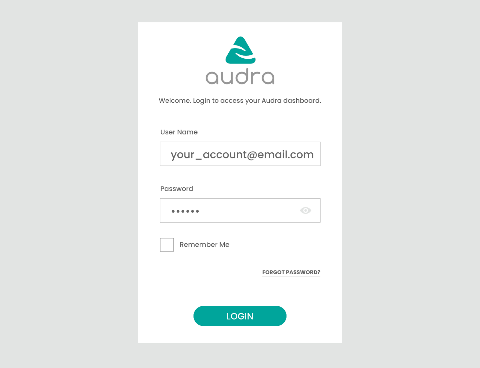 Logging in to the Audra CMS enabled web portal