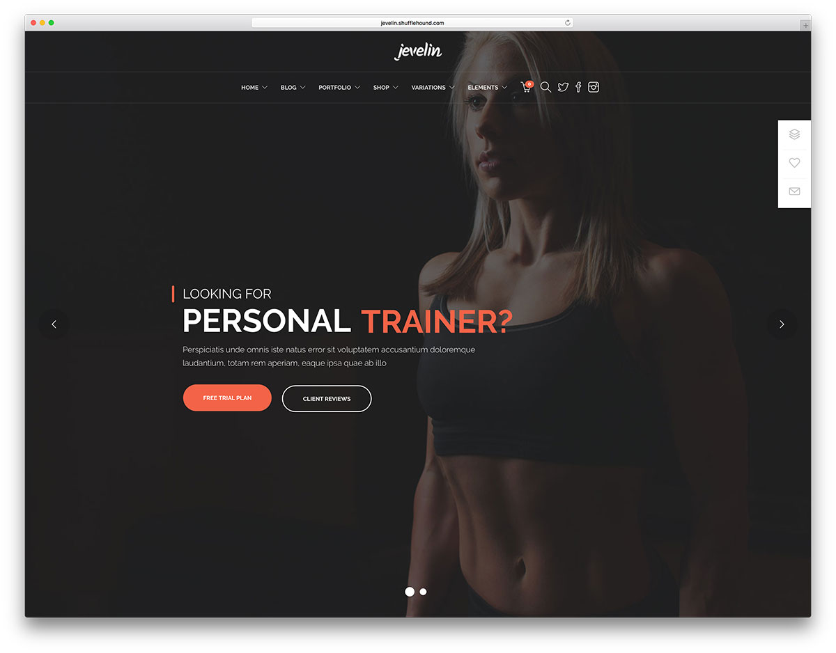 jeveling-personal-trainer-wordpress-theme