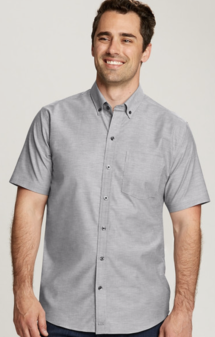 Man in Cutter and Buck Short Sleeve Dress Shirt