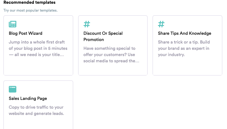 The Blog Post Wizard is a template that can write a blog post draft in 5 minutes