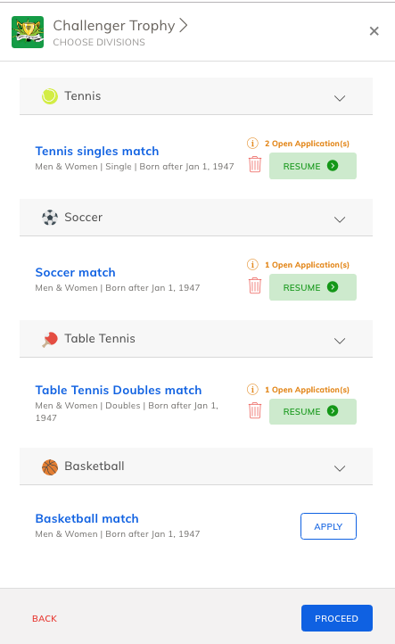 Tournament software - shortlist