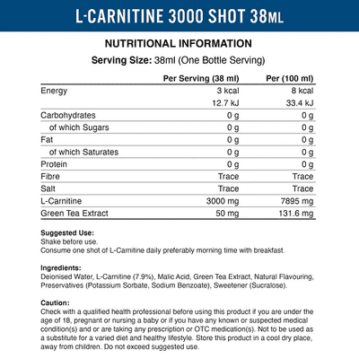 Applied Nutrition L Carnitine 3000 SHOT 38ML