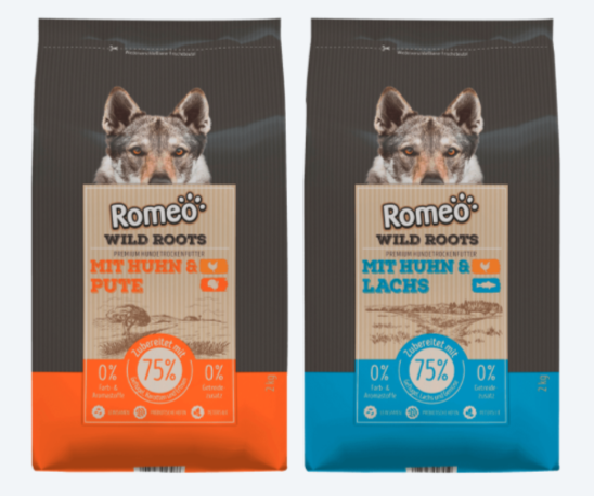 Romeo Hundefutter von Aldi Sorte Wild Roots