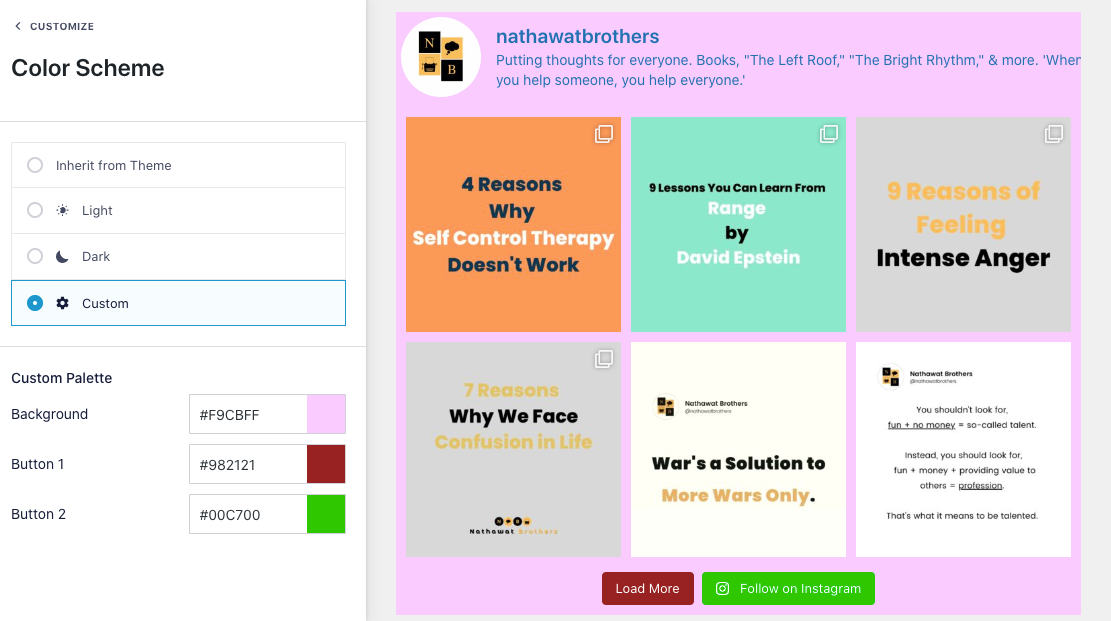 Custom color scheme