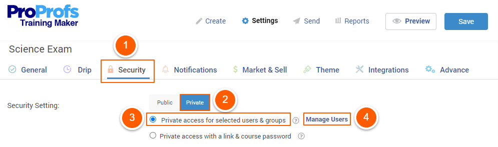 Enable Private Access to Users or Groups