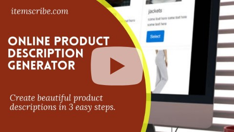 Product Description Generator | Quick & Easy - Item Scribe