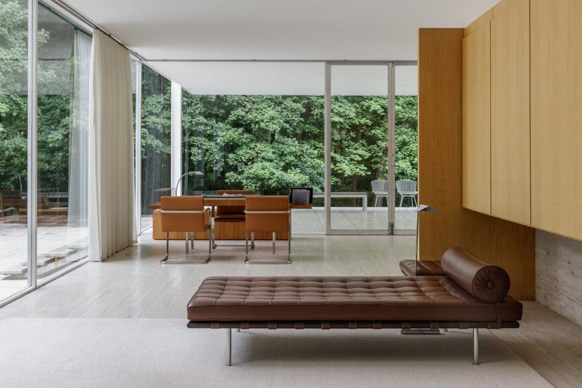 Không gian nội thất tối giản “Farnsworth House” do Ludwig Mies van der Rohe thiết kế năm 1945