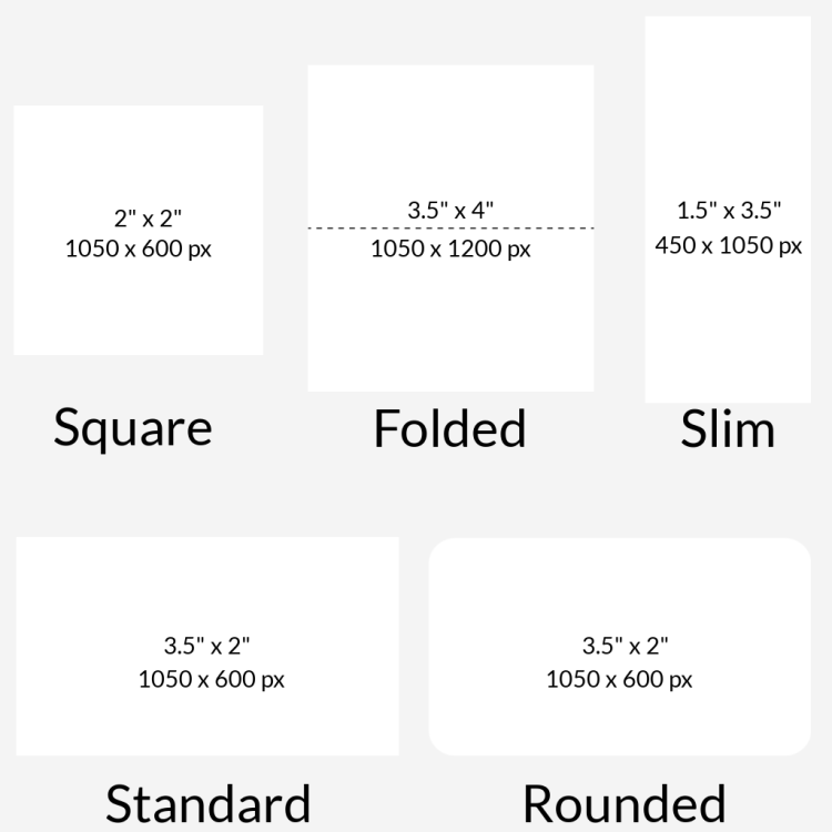 exemple visuel de formats de carte de visite