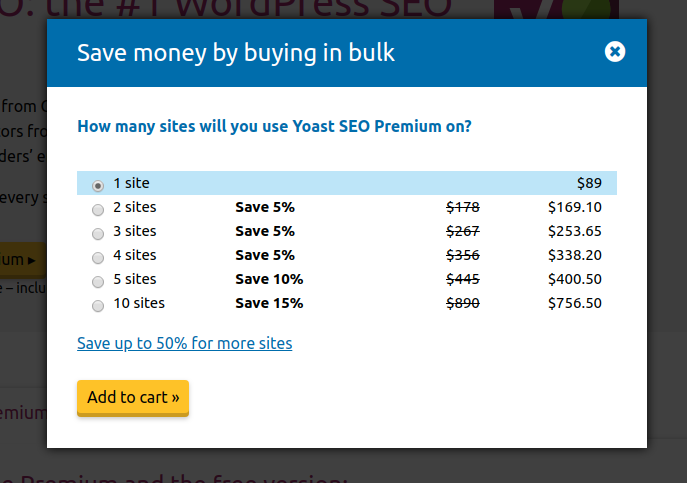 yoast wordpress seo plugin pricing