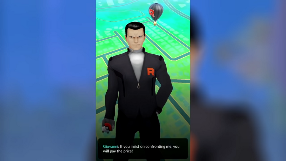 An image of the Rocket Boss Giovanni in Pokémon GO.