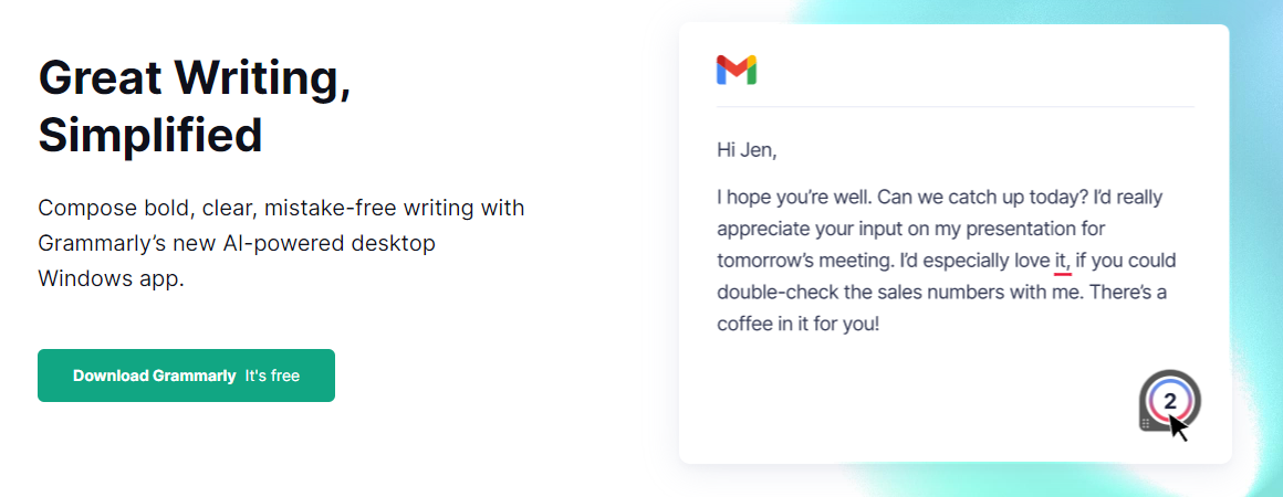 Grammarly — Great writing, simplified