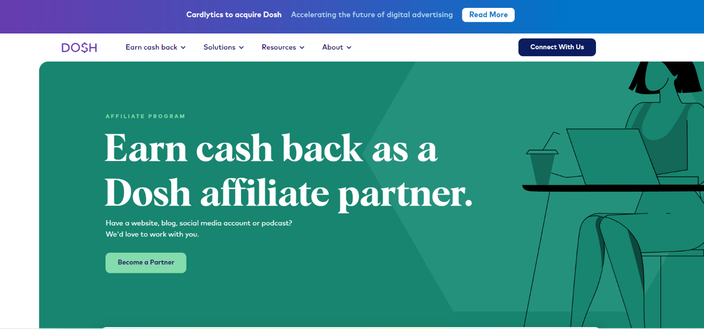 Dosh affiliate partner landing page