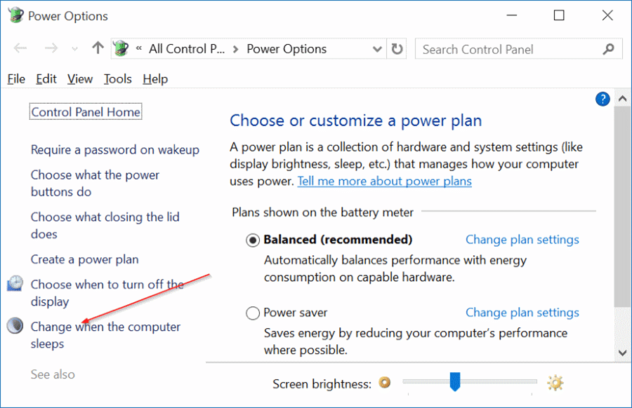 enable or disable sleep mode in Windows 10 pic7