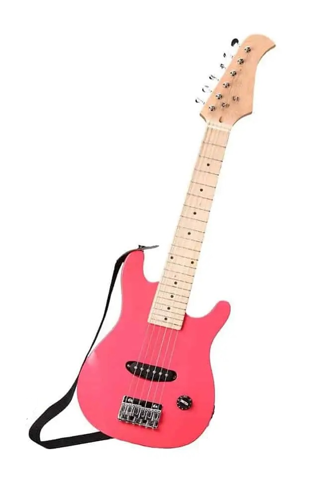 Guitarra infantil profissional Finch TMX rosa: estilo e qualidade em um modelo compacto e de preço super em conta.