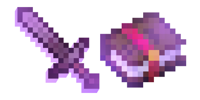 Minecraft Enchanted Book and Netherite Sword Cursor