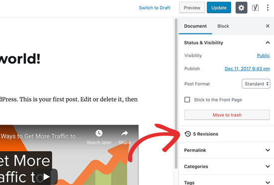 Postar revisões no WordPress