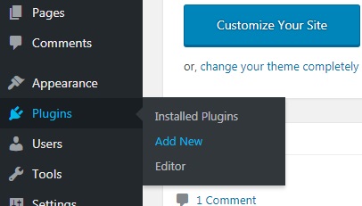 Adicionar novo plugin - Joomla para WordPress