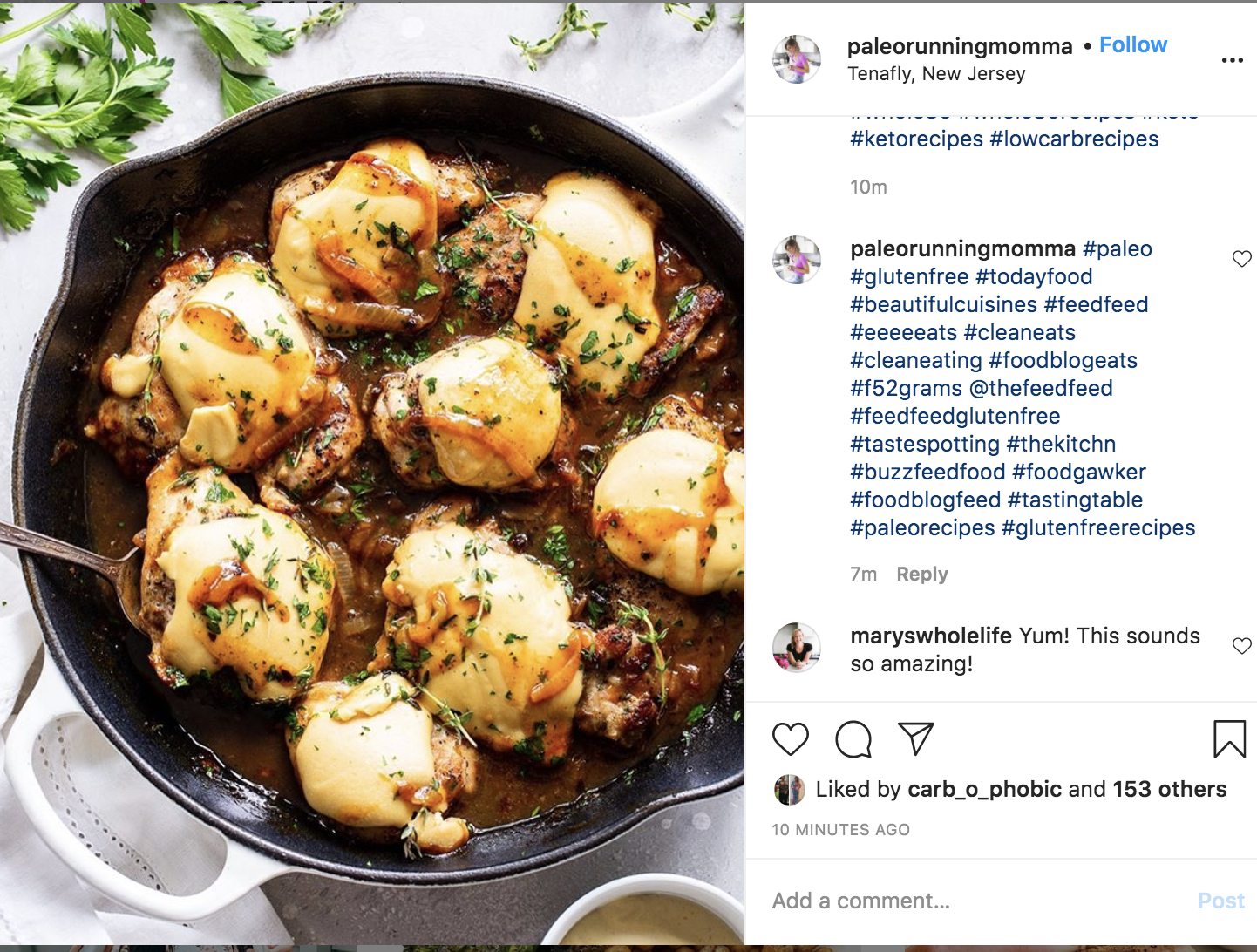 food blogger hashtag use example