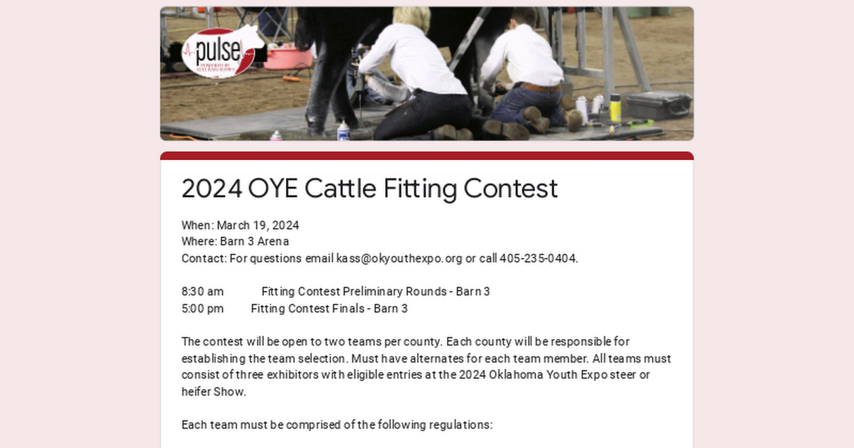2024 OYE Cattle Fitting Contest