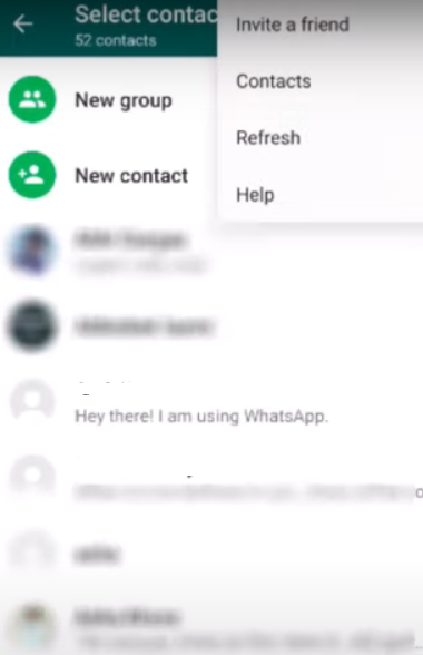 Refreshing WhatsApp chats list