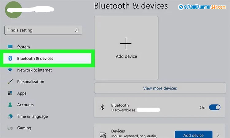 Chọn Bluetooth & Devices